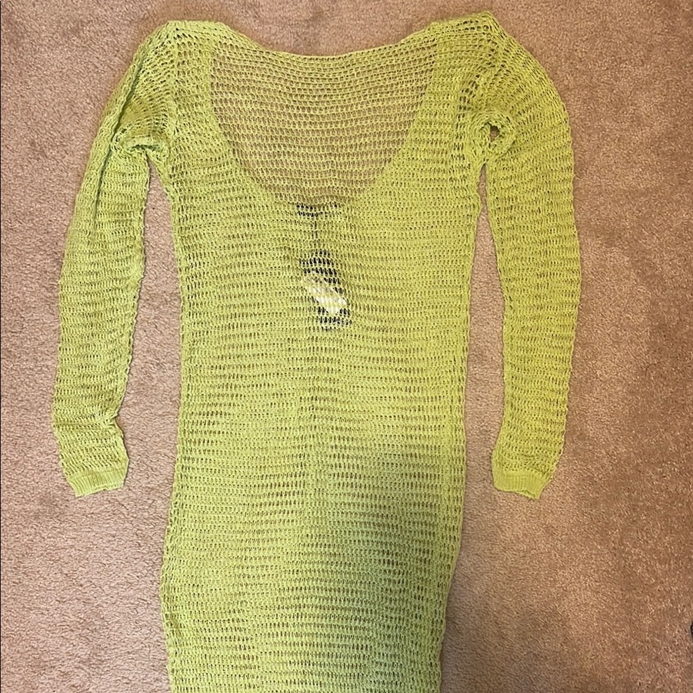 Lime Green Knit Maxi Dress